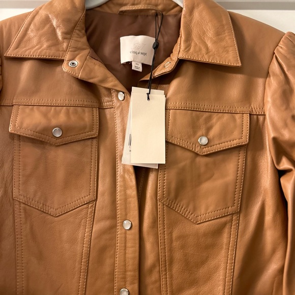 Cinq à Sept, Sarine Long-Sleeve Leather Shirt. New, never worn with tags. XS. - Picture 12 of 12